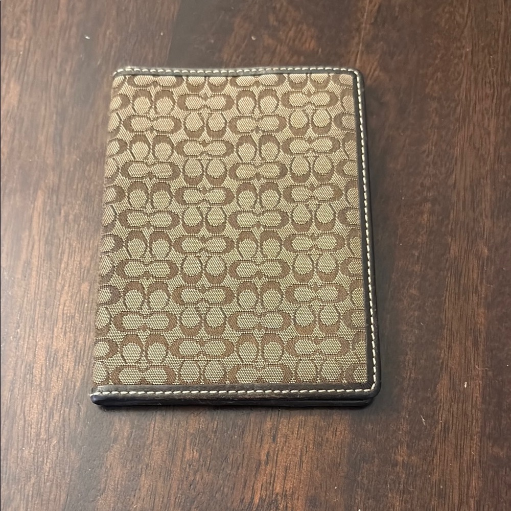 Authentic Brown Coach Passport Holder